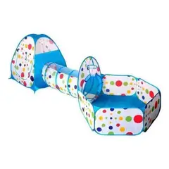 GENERICO - Carpa Plegable de Pelotas con Túnel para Niños Azul