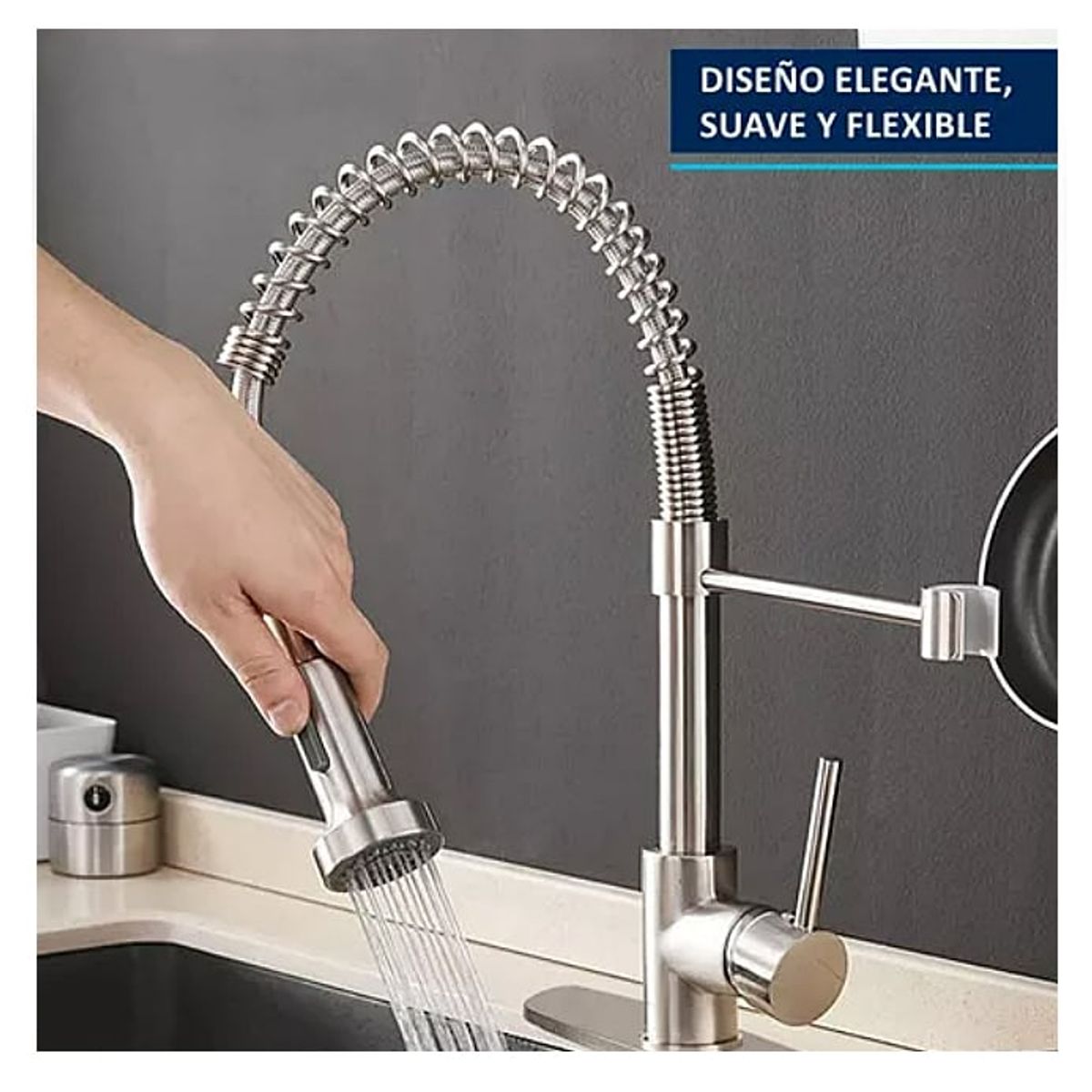 CASA NEW - Grifo Llave Lavaplatos Monomando Cocina Extensible Cromado
