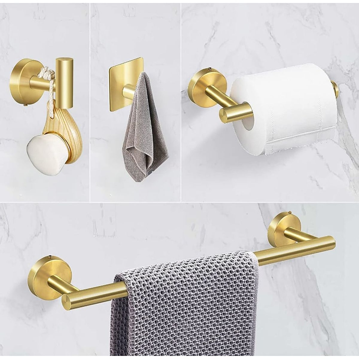 CASA NEW - Set de Baño 6 Piezas Dorado