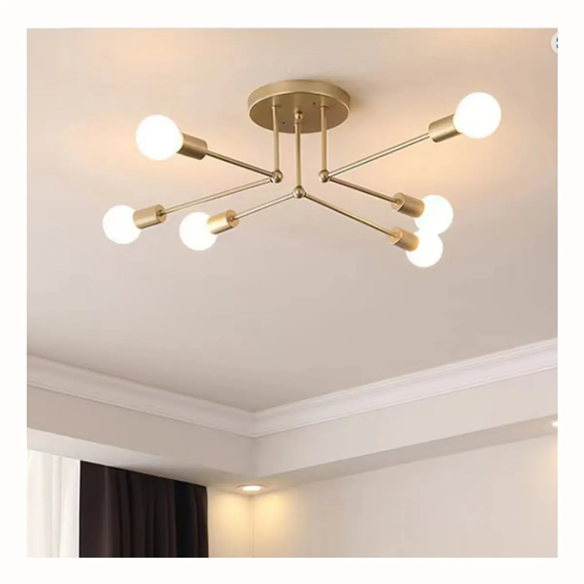 CASA NEW - Lámpara de Techo De 6 Cabeza Retro De Dormitorio Principal