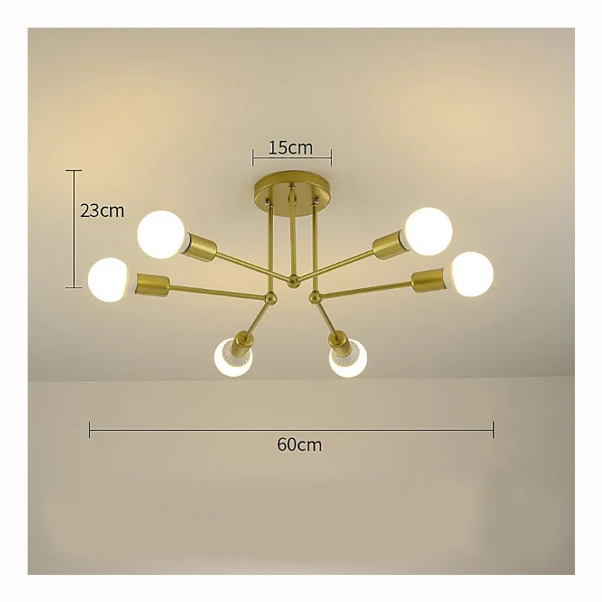 CASA NEW - Lámpara de Techo De 6 Cabeza Retro De Dormitorio Principal