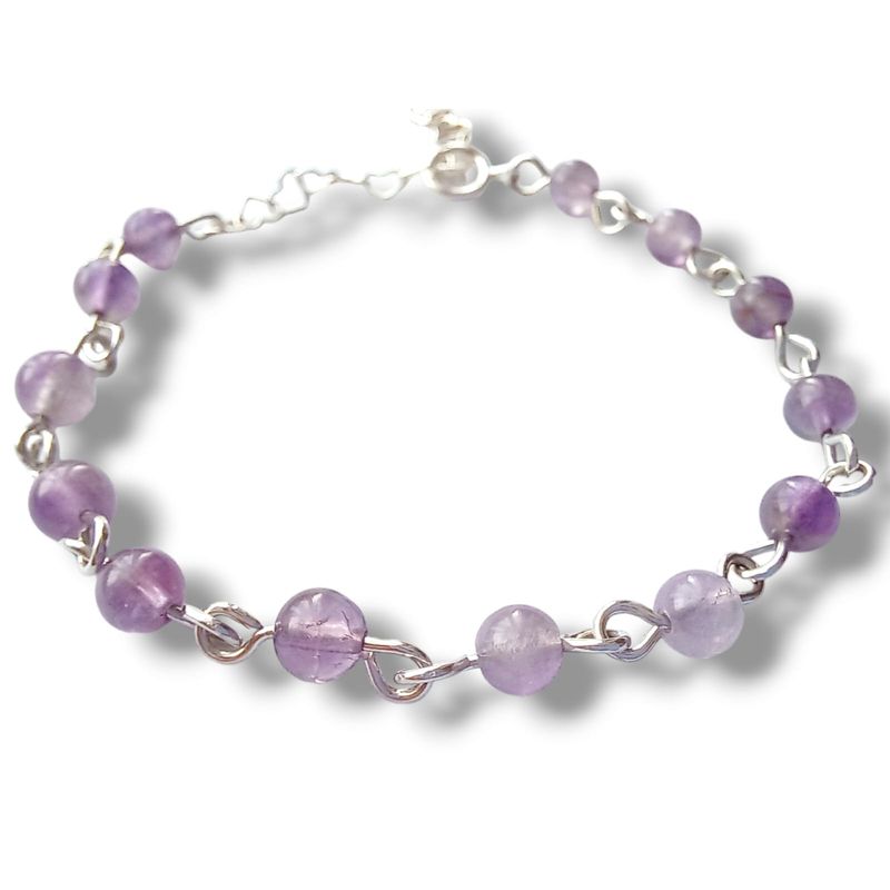 GENERICO - Pulsera Plata Amatista natural