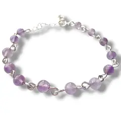 GENERICO - Pulsera Plata Amatista natural