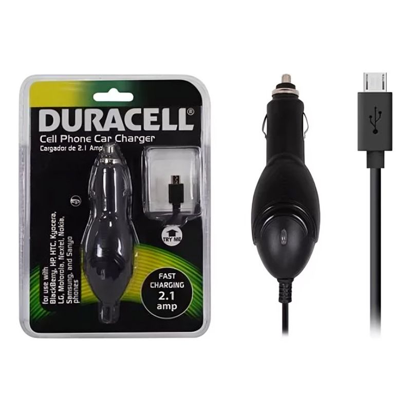 DURACELL - CARGADOR AUTO MICRO USB 21A DURACELL DU5272