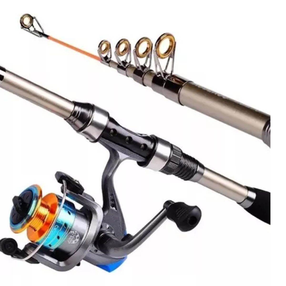 GENERICO - Kit Pesca 18m Caña Carrete Señuelo Accesorio Bolsa Completo