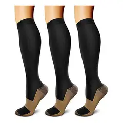 GENERICO - Pack de 3 Pares de Medias de Compresión para Várices