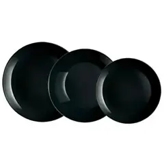 LUMINARC - Juego De Vajilla 18 Piezas Diwali Black
