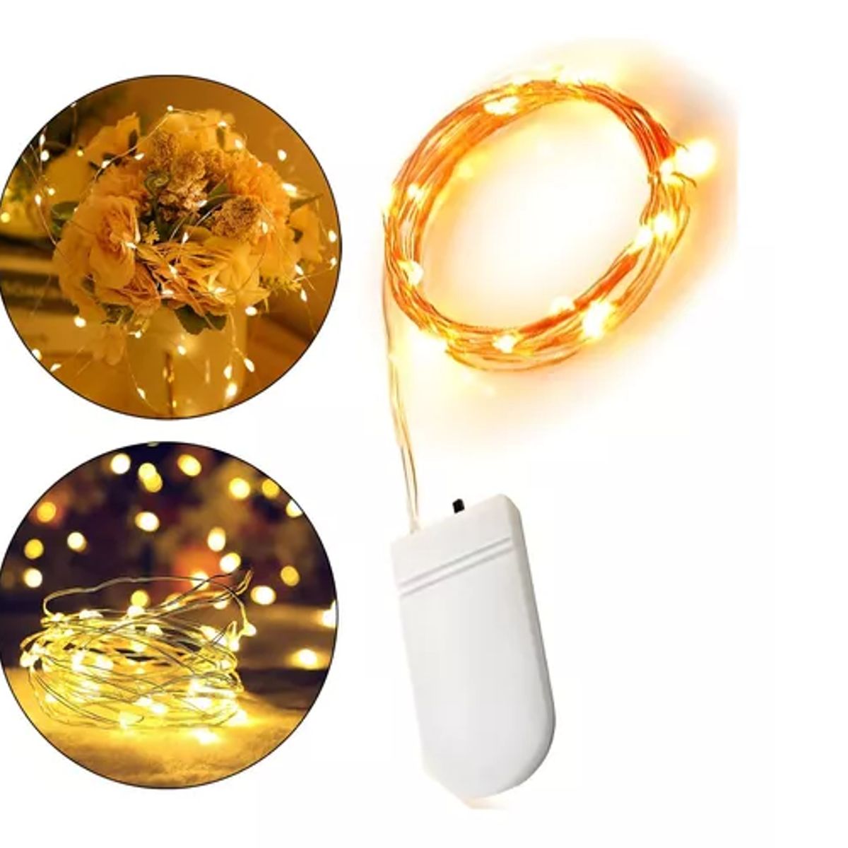 GENERICO - Guirnaldas Luces Micro Led Hadas 2 Metros Pilas Incluidas