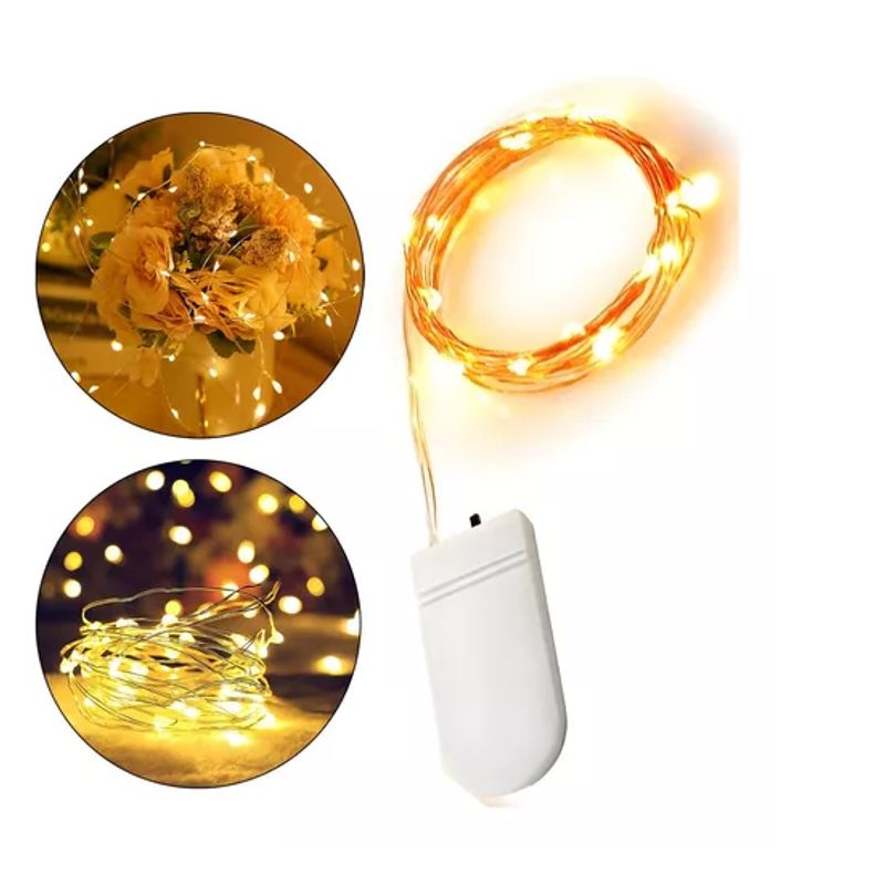 GENERICO - Guirnaldas Luces Micro Led Hadas 2 Metros Pilas Incluidas