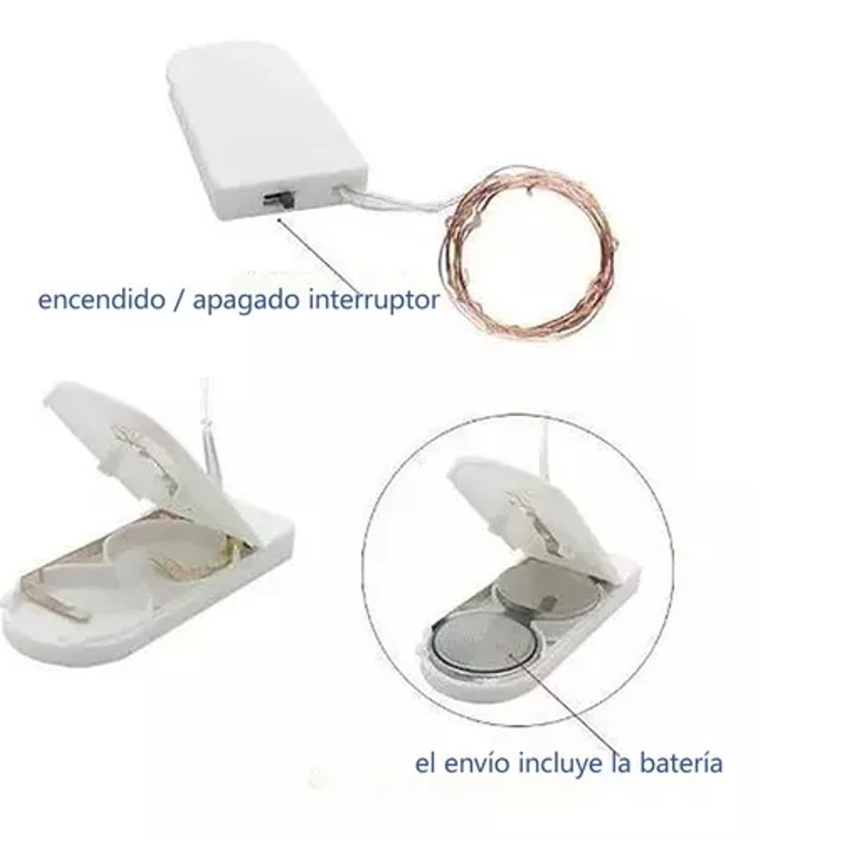 GENERICO - Guirnaldas Luces Micro Led Hadas 2 Metros Pilas Incluidas