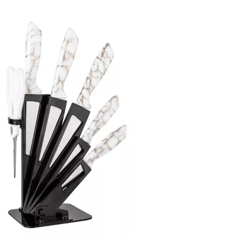 GENERICO - Set De Cuchillos De Cocina 7 Piezas Diseño Elegance Marble