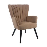 Sitial Acanalado Azalia Poltrona de Terciopelo Café