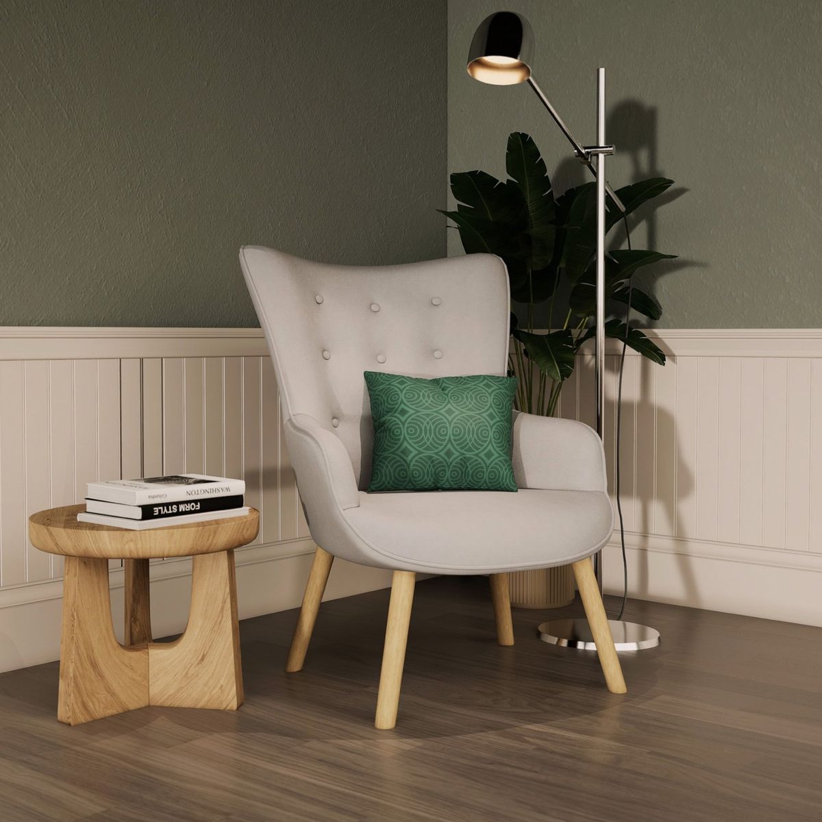 RELAN - Sitial de Terciopelo Relan Tarina Poltrona Capitoné Gris