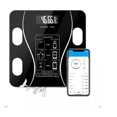 GENERICO - Pesa Digital De Baño Inteligente Recargable Bluetooth App Color Negro