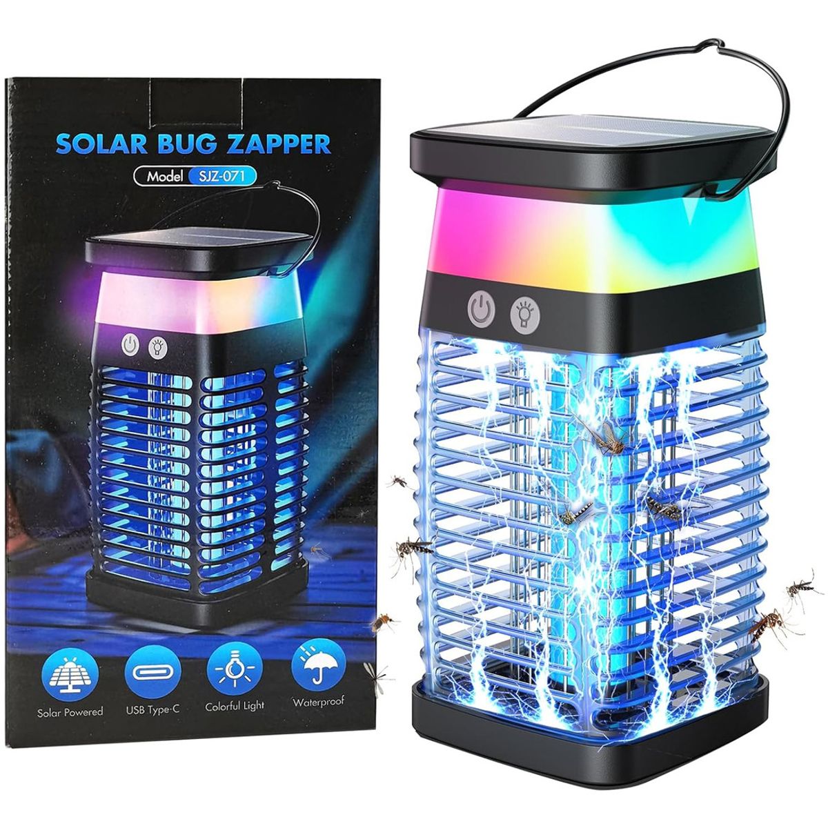 EVERSO - Lampara Uv Mata Mosquitos Zancudo Repelente Mosca Solar