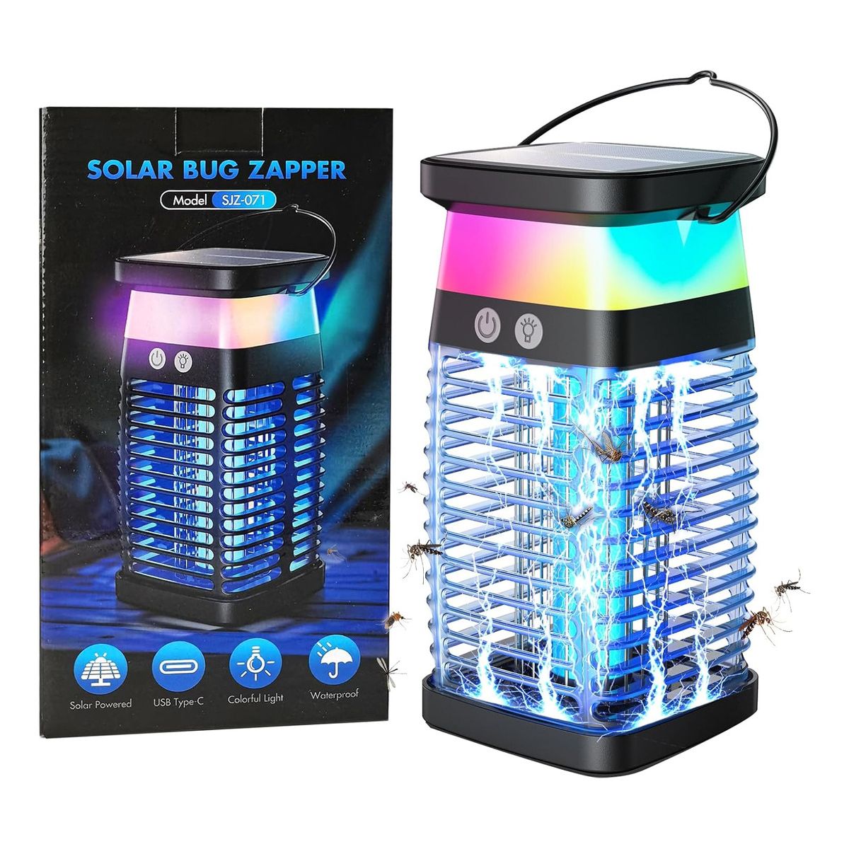 EVERSO - Lampara Uv Mata Mosquitos Zancudo Repelente Mosca Solar