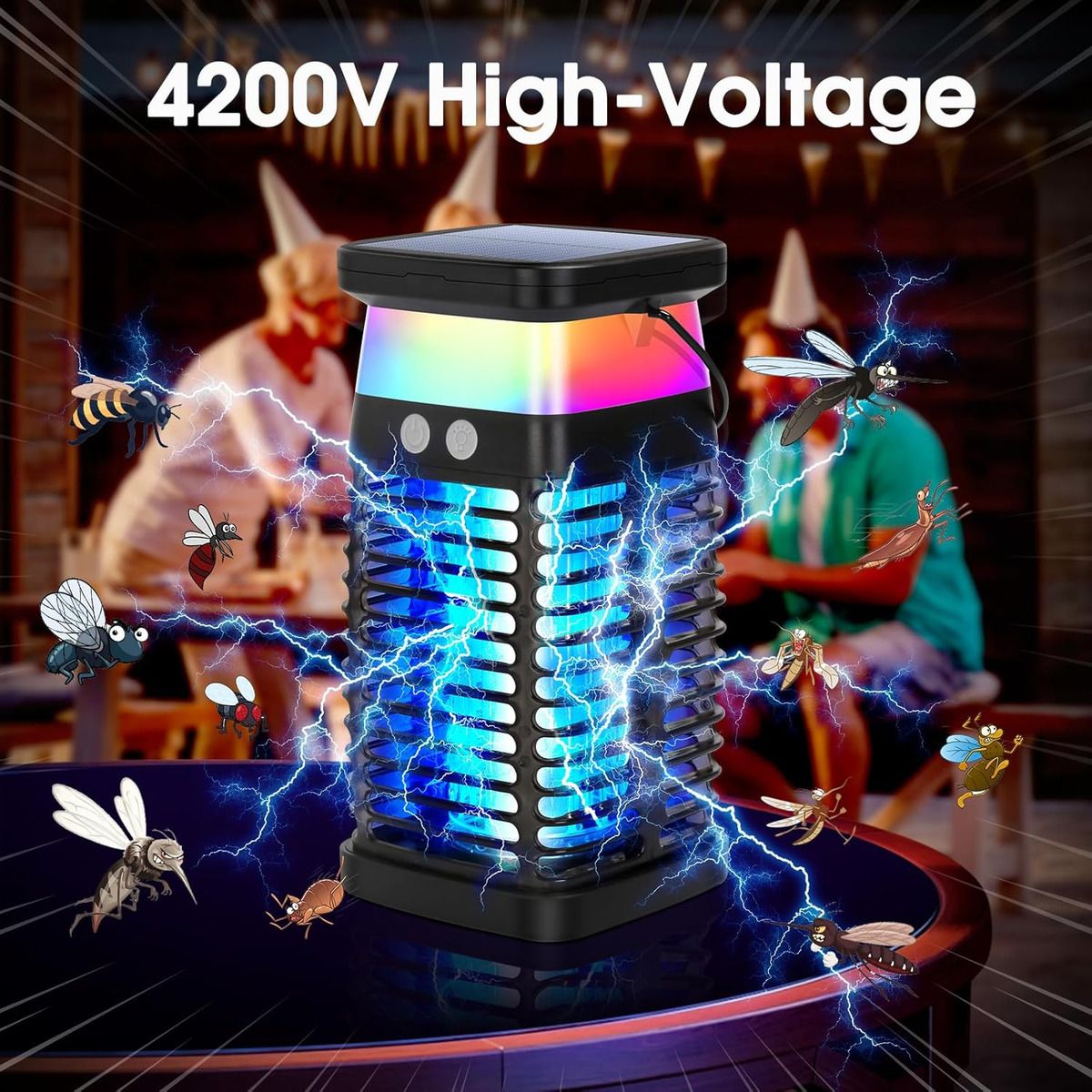 EVERSO - Lampara Uv Mata Mosquitos Zancudo Repelente Mosca Solar