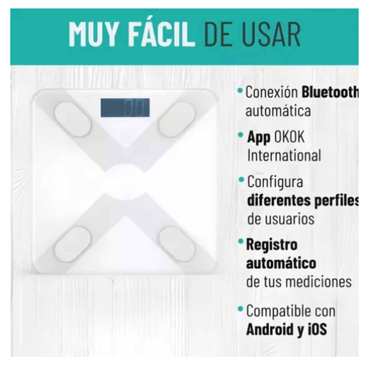 GENERICO - Balanza Pesa Digital Inteligente Bluetooth Smart App