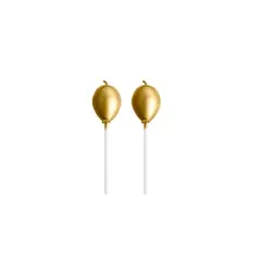 GENERICO - Velas Globos Color Oro 4pcs