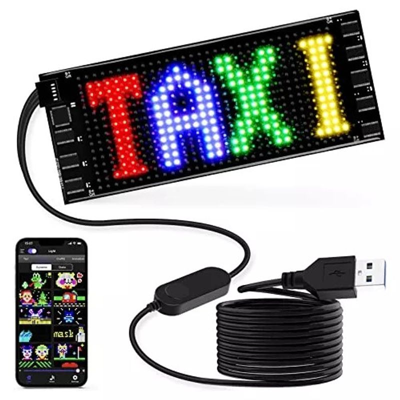 GENERICO - Letrero Led Programable con wifi de auto 12-24v