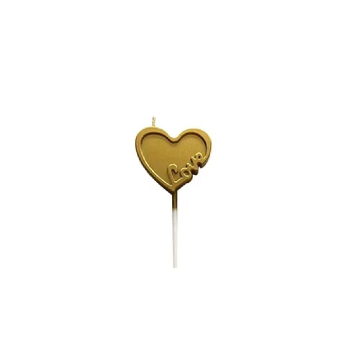 GENERICO - Vela Love En Forma De Corazón 11cm Dorado