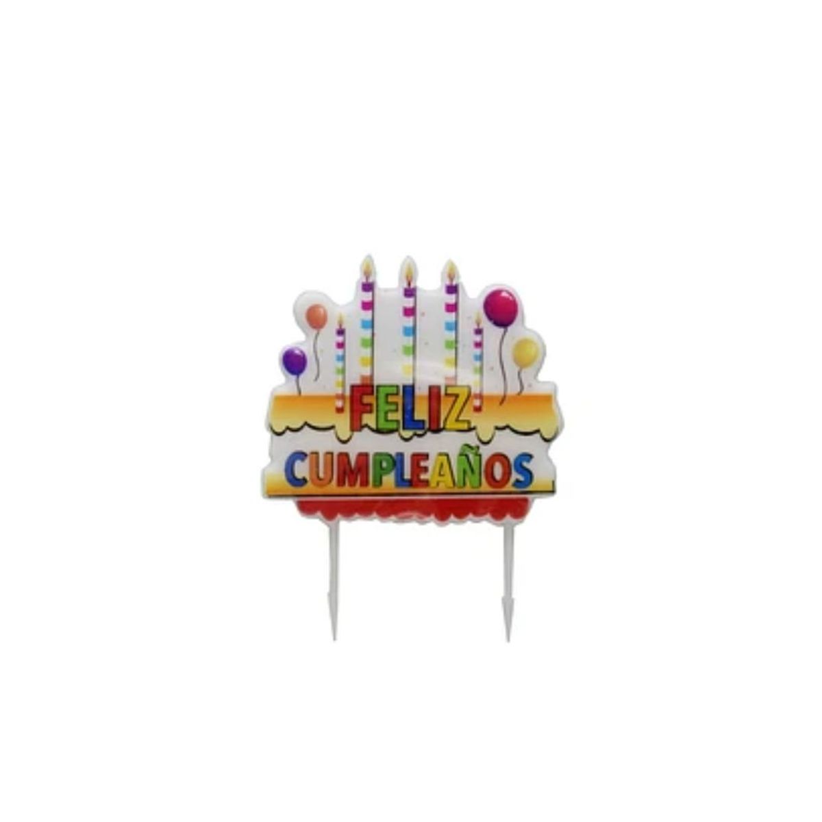GENERICO - Vela Feliz Cumpleaños Globos 7x9cm