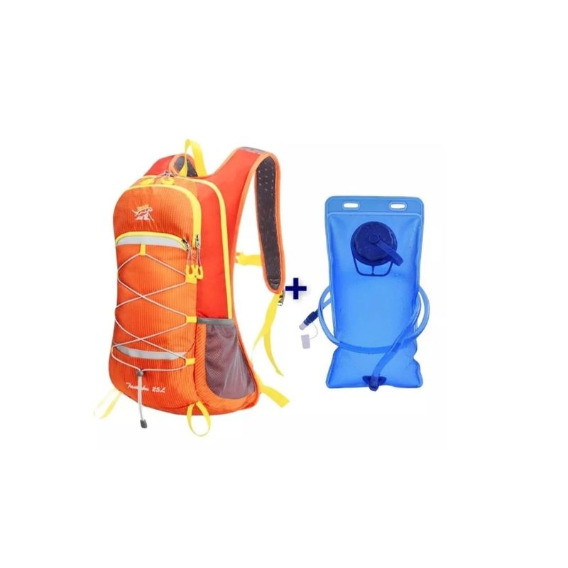 GENERICO - Mochila Camelback Outdoors Trekking De 2,5 Lt + Bolsa Orange