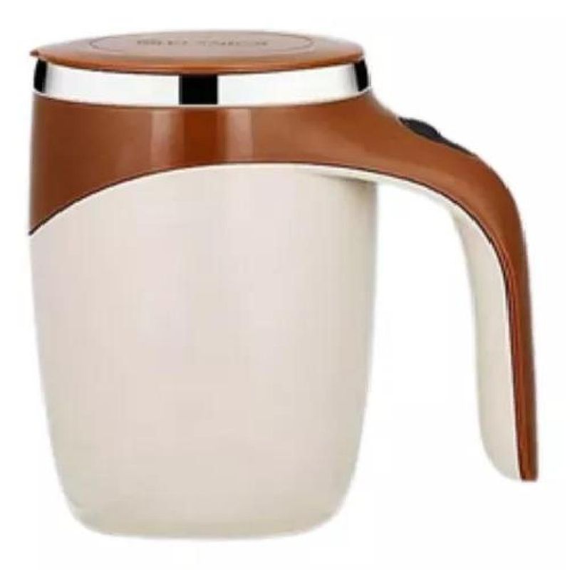 GENERICO - Taza De Agitación Automática 380ml Con Detalle Color Café