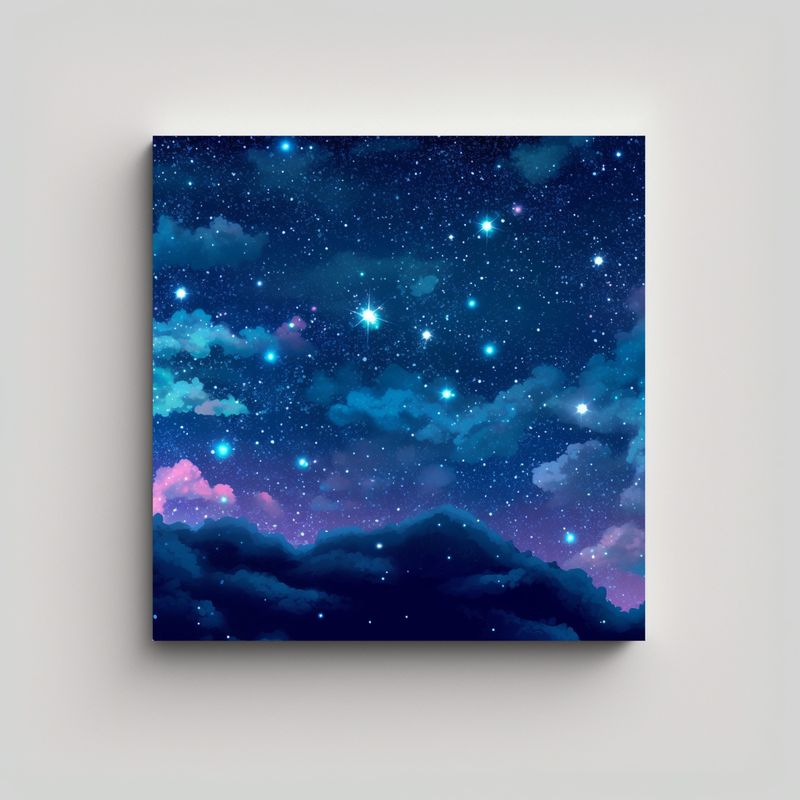 GENERICO - Arte Pared Diseño Estrellas Espacio Fondo 80x80 Cm