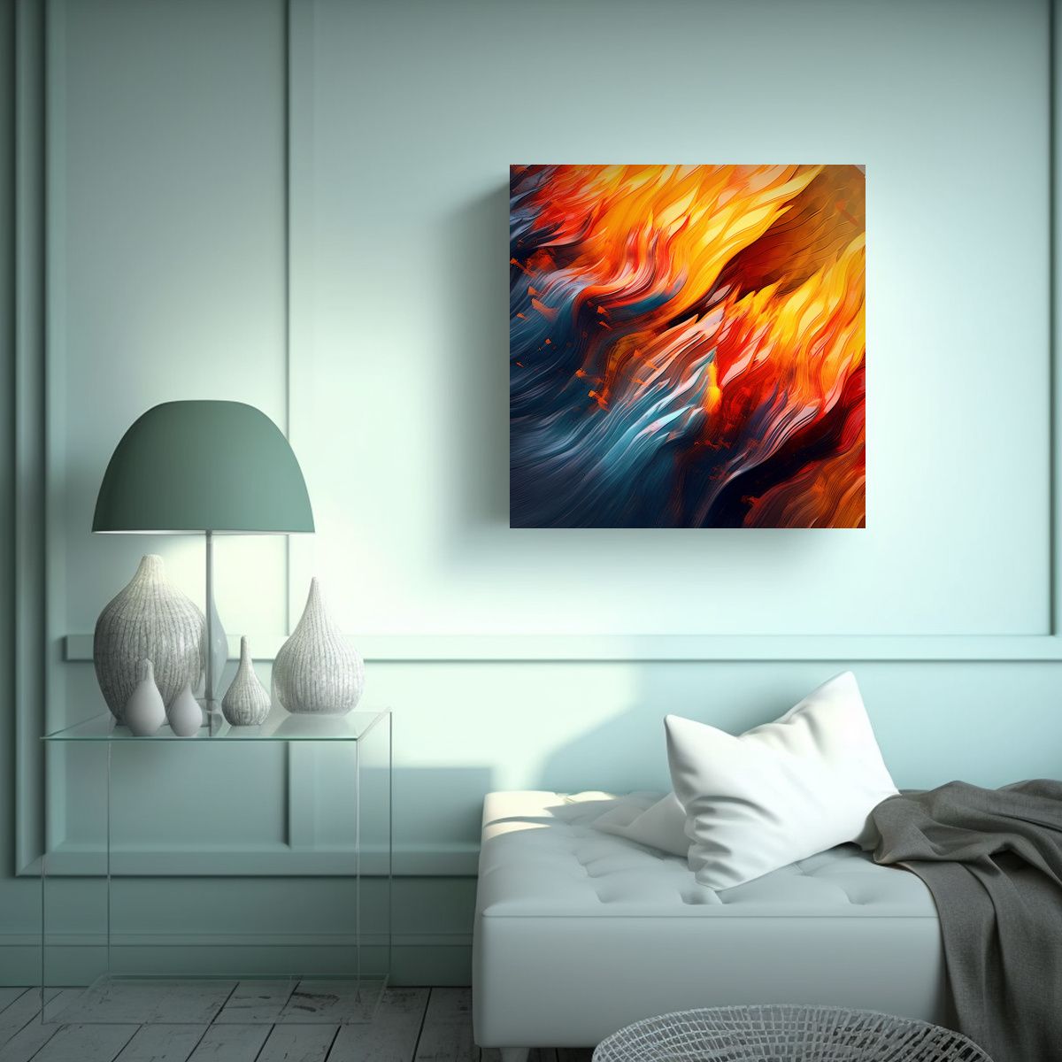 GENERICO - Cuadro Abstracto Decorativo Para Comedor 80x80 Cm