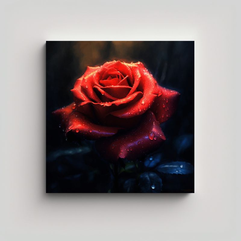GENERICO - Alta Resolución Luminoso Rosa Roja Arte 70x70 Cm