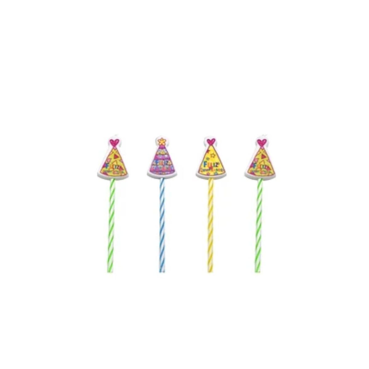 GENERICO - Velas Gorro De Cumpleaños 4pcs 33mmx13cm