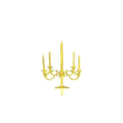 GENERICO - Portavelas De 5 Piezas 175cm Dorado