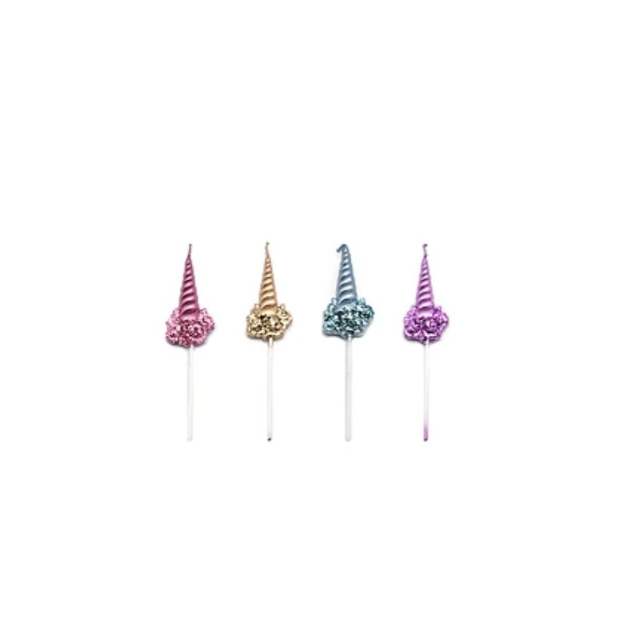 GENERICO - Velas de unicornio 4pcs 14cm