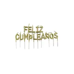 GENERICO - Vela Feliz Cumpleaños Dorada