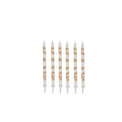 GENERICO - Velas Blanco Y Dorado 6pcs