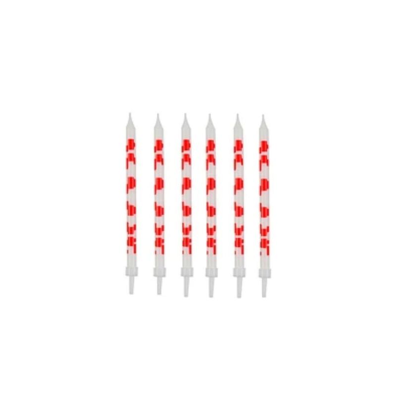 GENERICO - Velas Blanco y Rojo 6pcs