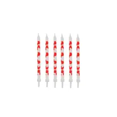 GENERICO - Velas Blanco y Rojo 6pcs