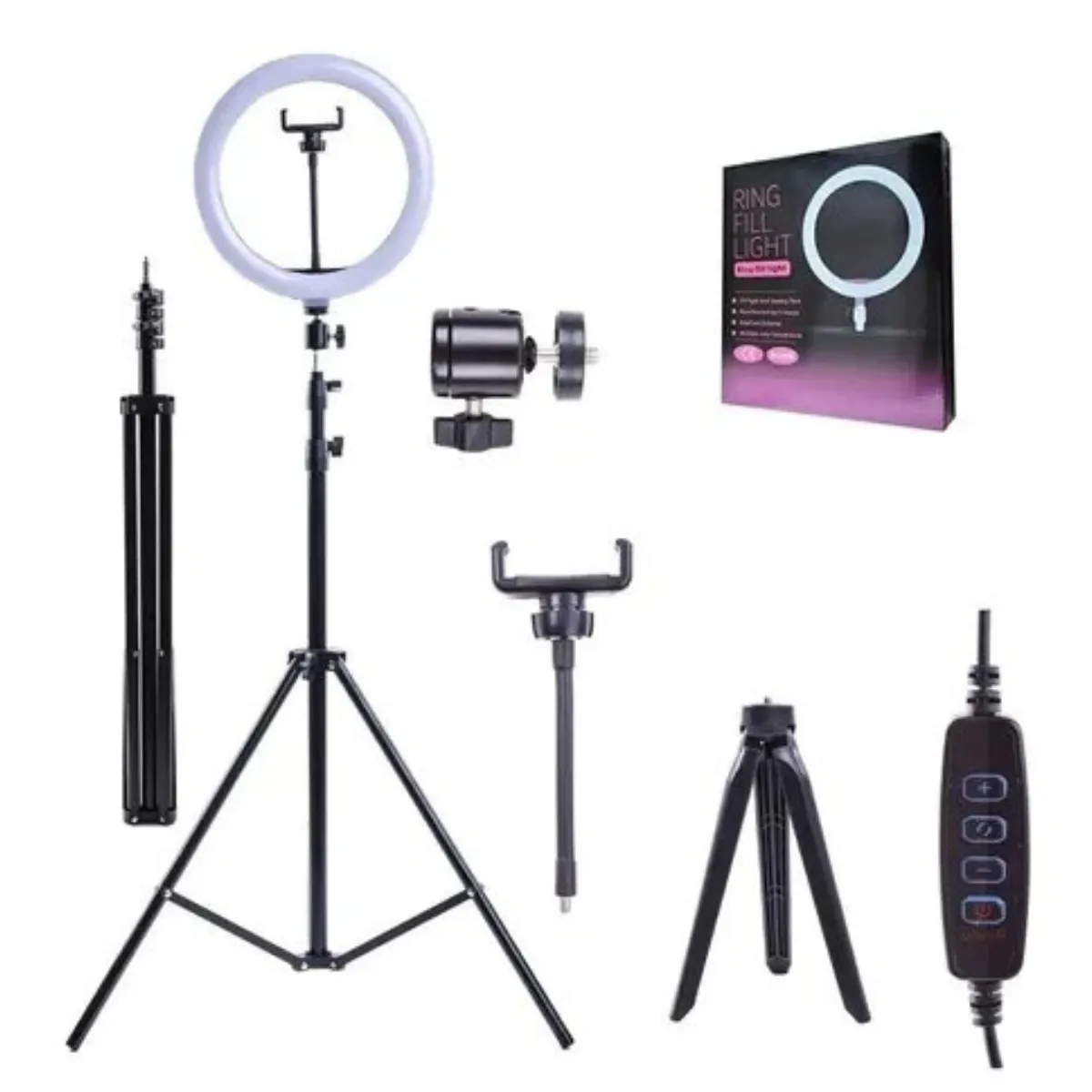 GENERICO - Aro de Luz LED 26 cm Trípode 2.1 M