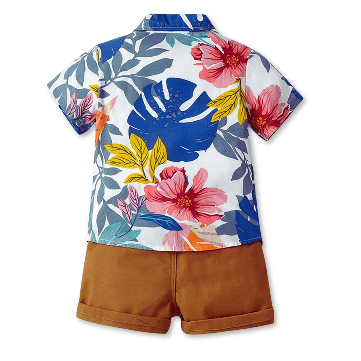 JUMP KIDS - Conjunto de Vestir Hawaiano Manga Corta Niño 1 a 5 Años Azul Hawaiano