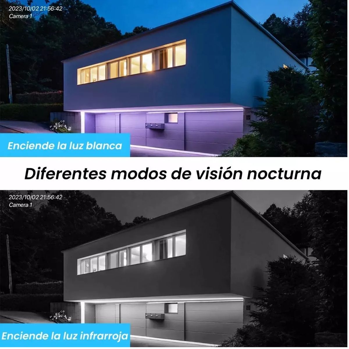 GENERICO - Pack 2 Camaras de Seguridad WiFi Exterior Vision Nocturna Impermeable