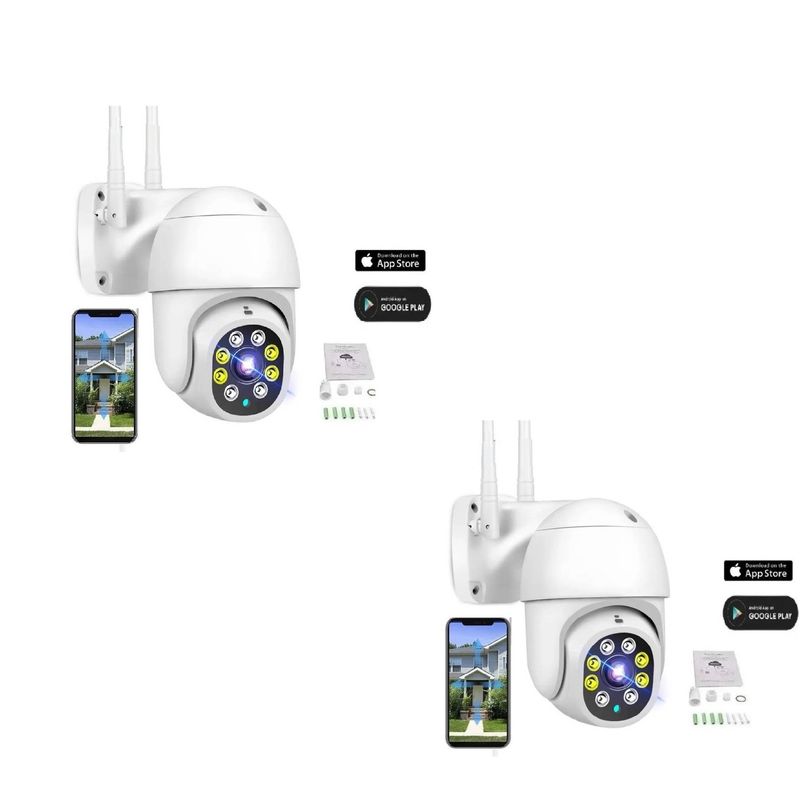 GENERICO - X2 Cámara Para Exterior IP Impermeable Visión Nocturna Motorizada YOOSEE