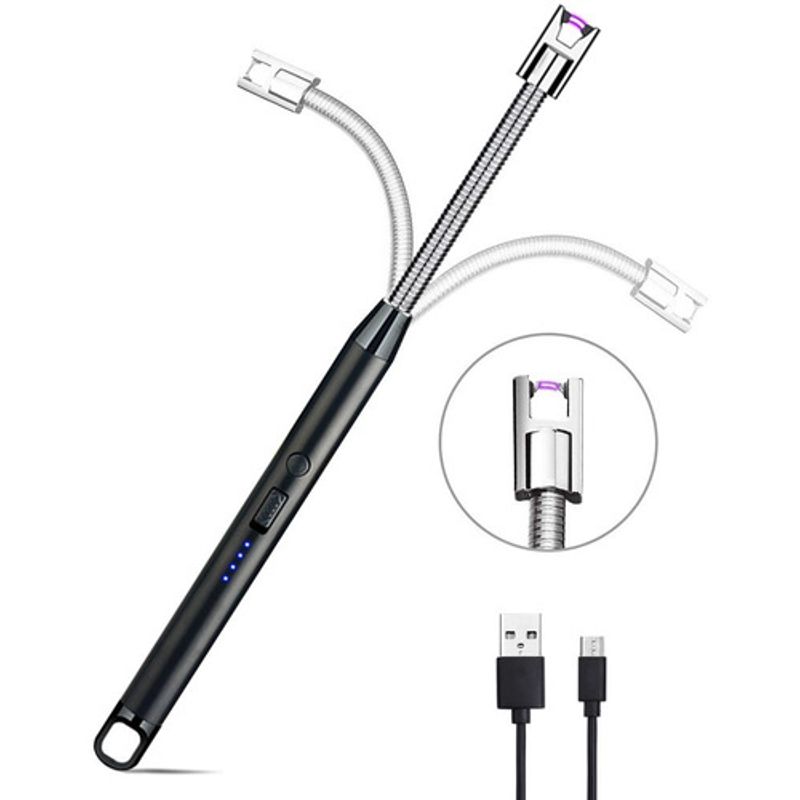 GENERICO - Encendedor Eléctrico Recargable Portátil Usb Para Cocina Color Negro