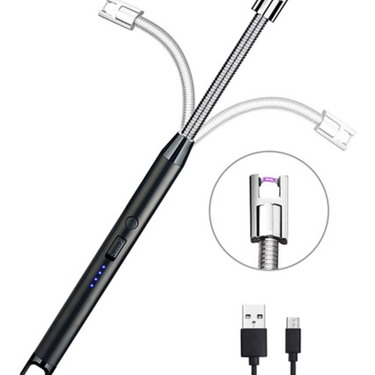 GENERICO - Encendedor Eléctrico Recargable Portátil Usb Para Cocina Color Negro