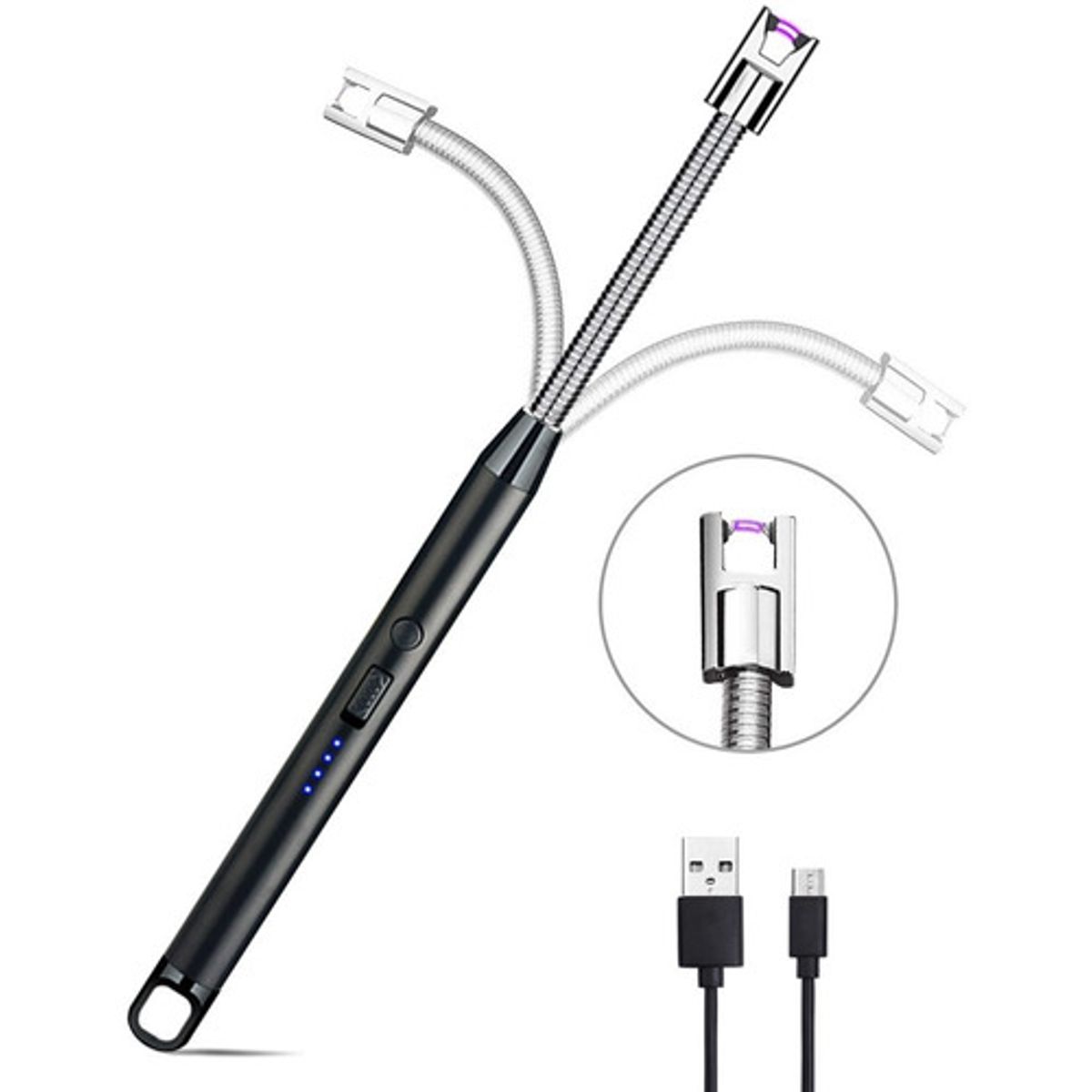 GENERICO - Encendedor Eléctrico Recargable Portátil Usb Para Cocina Color Negro