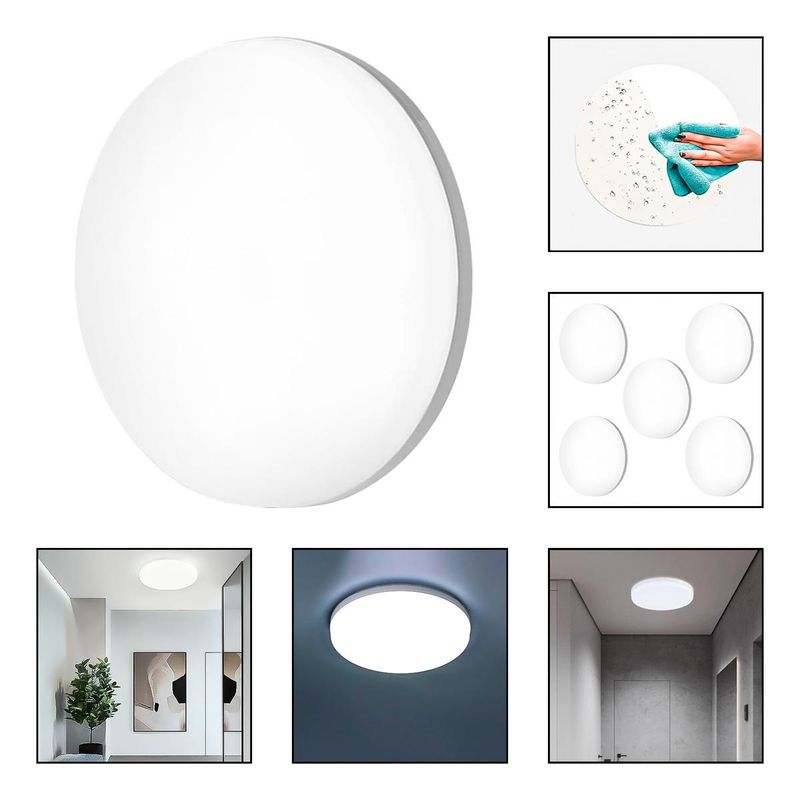 GENERICO - Foco Plafón Sobrepuesto Redondo 48W Luz Fría - Pack de 5