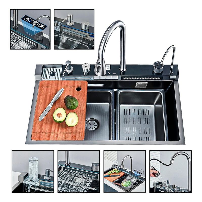 GENERICO - Lavaplatos Inteligente Multifuncional 75x46 Acero Inox