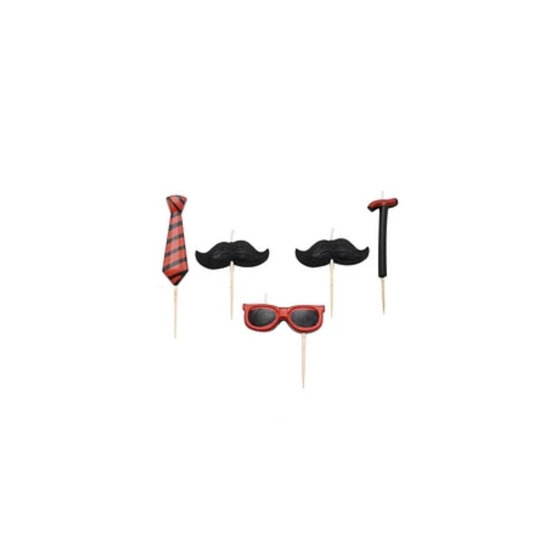 GENERICO - Vela Mostachos 5pcs