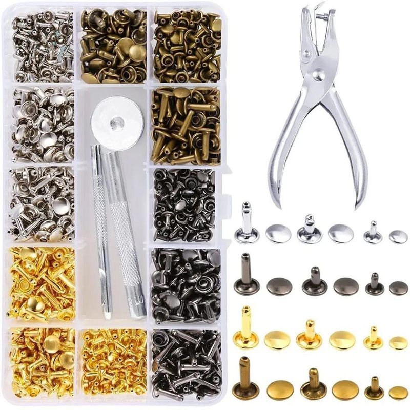 GENERICO - Kit Completo de Remaches y Herramientas para Costura