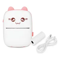 Mini Impresora Portátil Bluetooth Gatito + 1 Rollo Termico Color Rosa